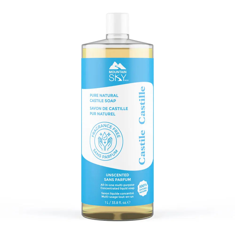 Unscented Natural Liquid Castile Soap Mountain Sky