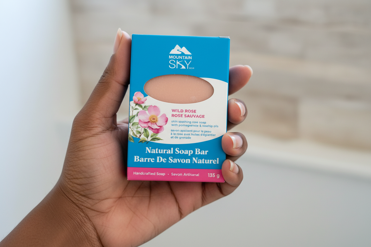 African American hand holding soap box